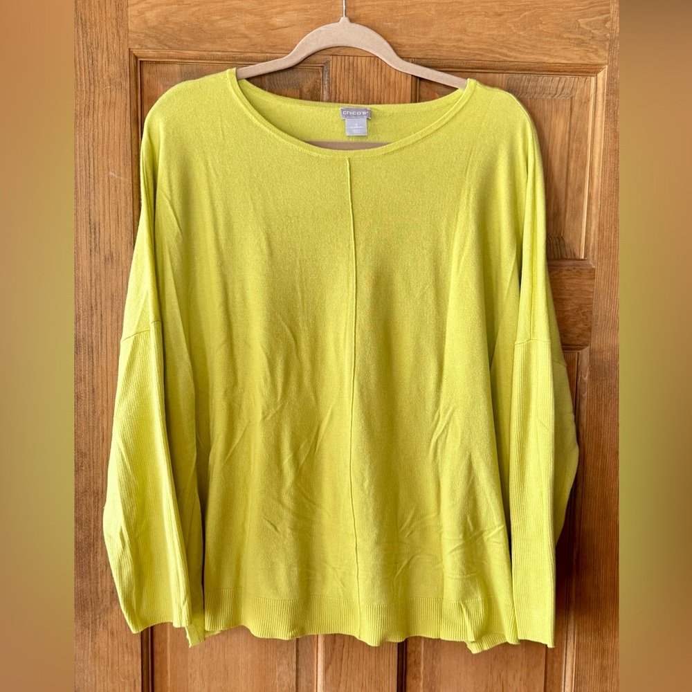 Chicos Front Seam Pullover “Citrine” Sweater - Size 4 (size 20/22)